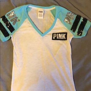 Pink sequin t shirt